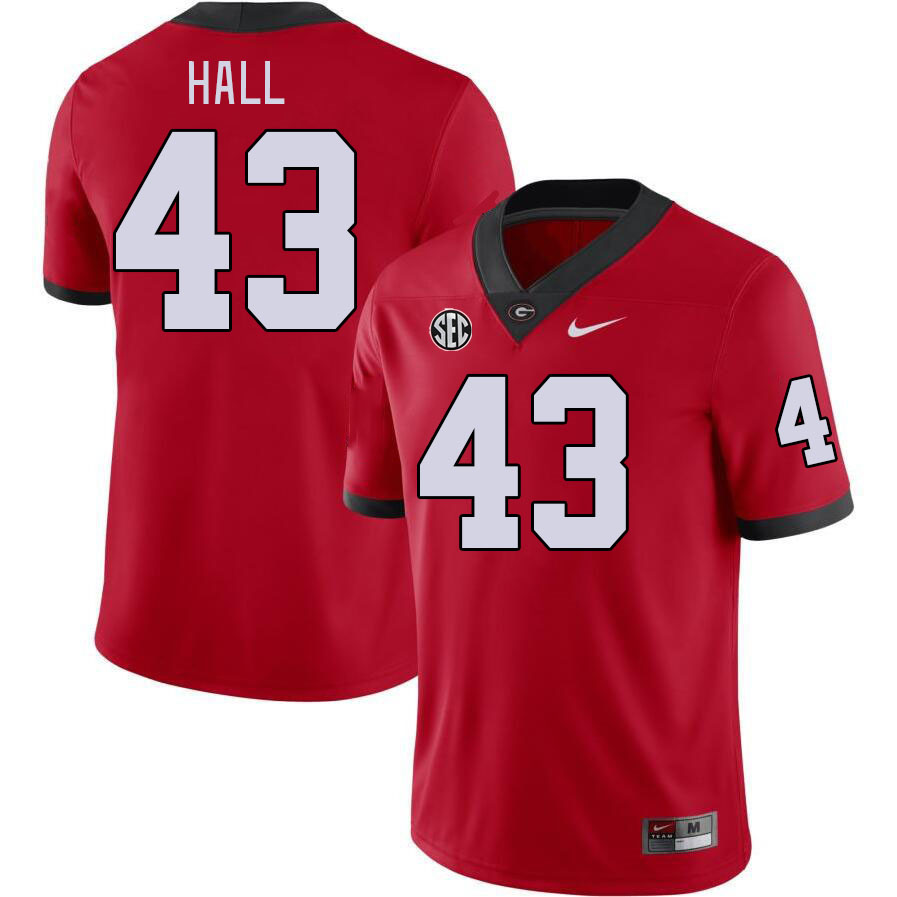 Men #43 Ali Hall Georgia Bulldogs College Football Jerseys Stitched-Red